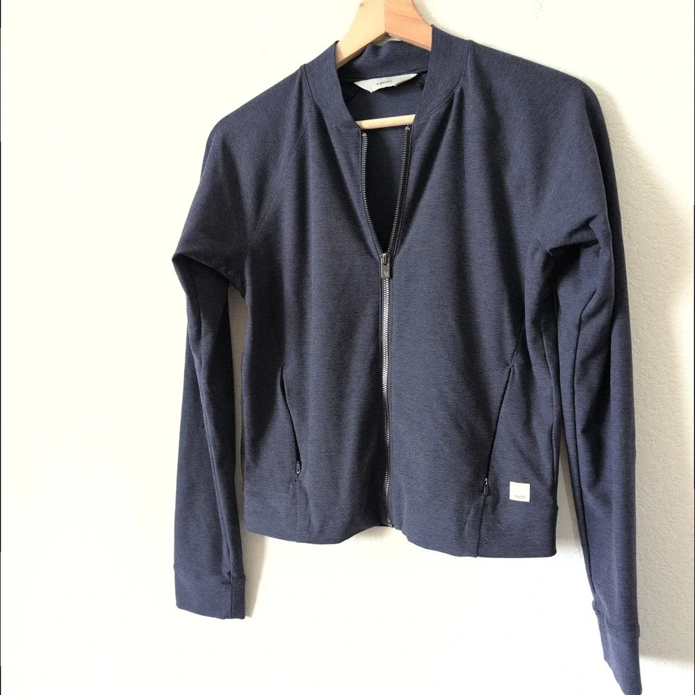 Vuori Womens Performance Full Zip Elevation Track Jacket Blue Heather VW5015 XS